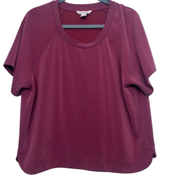 Athleta Tops - Athleta Seasoft Sweatshirt Tee Short Sleeve in Berry Rose Size XL
